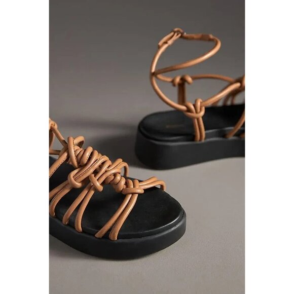 Anthropologie Maeve Strappy Tubular Platform Leather Sandals 36 - Picture 2 of 2